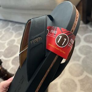 Flojos Black and Brown Memory Foam Sandals